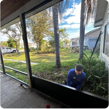 Fitting a large screen panel into an aluminium frame